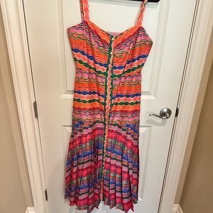 Saloni silk pleated dress